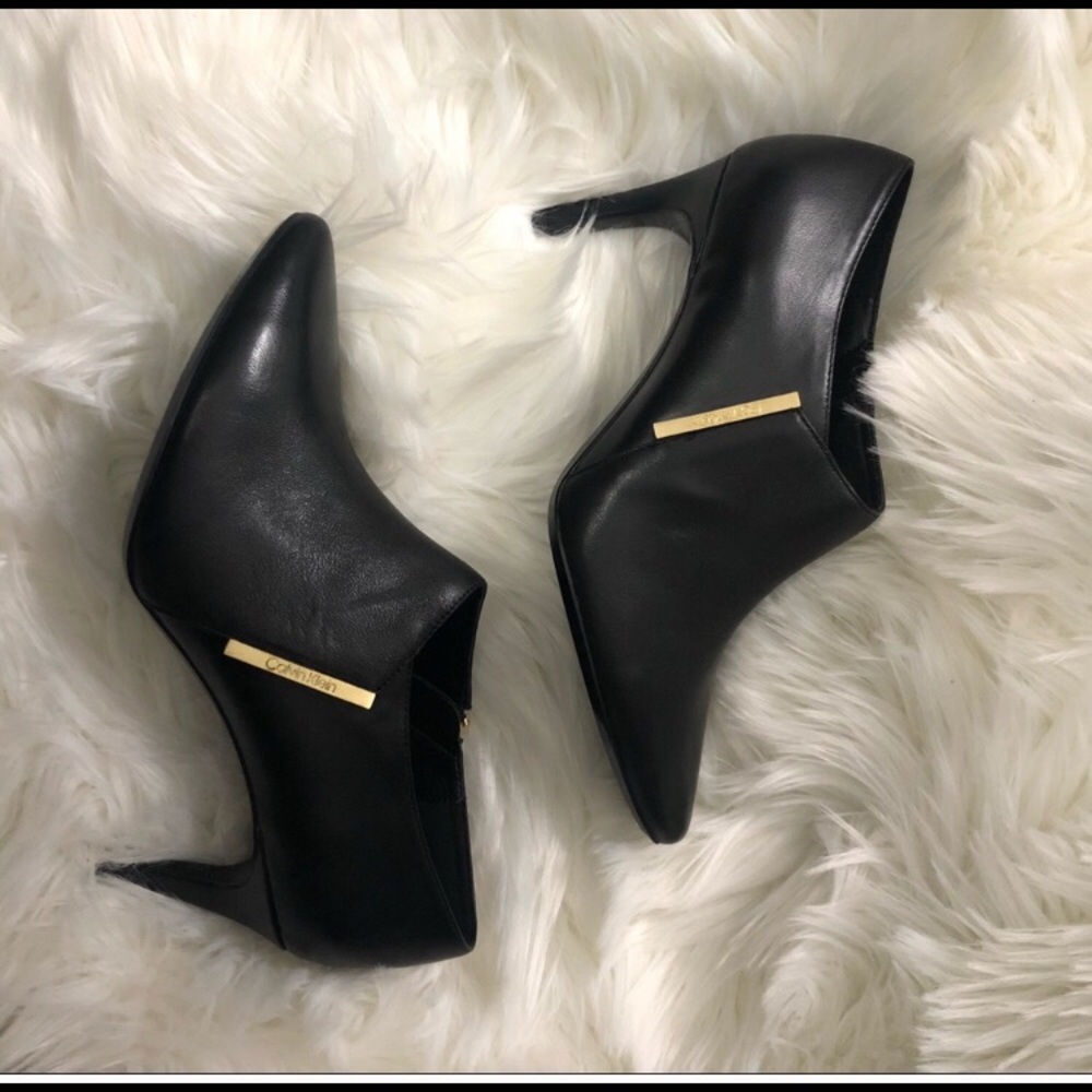 NEW Calvin Klein BLACK Leather Booties